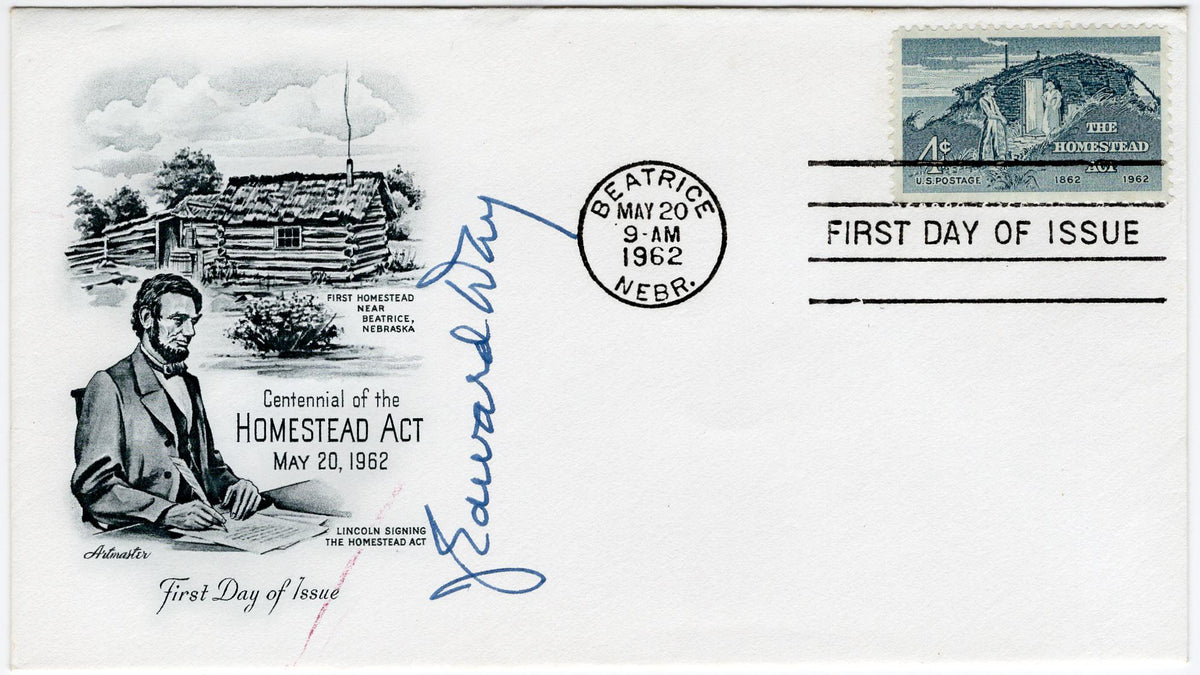 US 1962 #1198 FDC Signed by the PMG, J. Edward Day