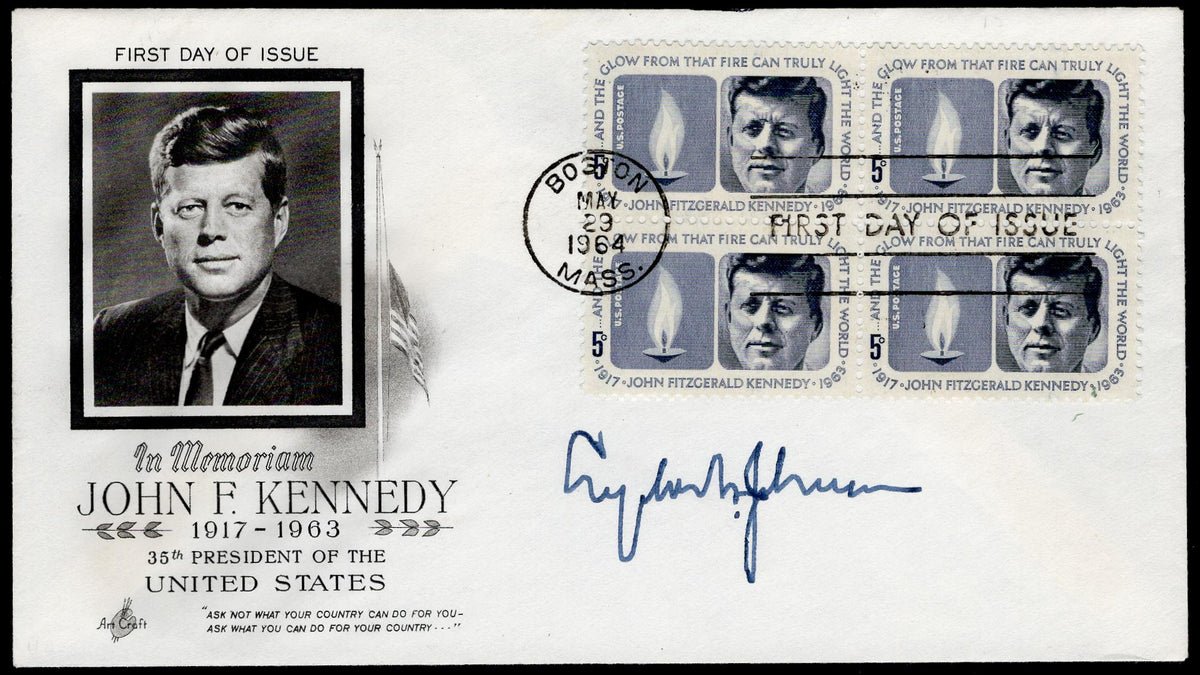 US 1964 #1246 FDC Signed by Lyndon B. Johnson as President