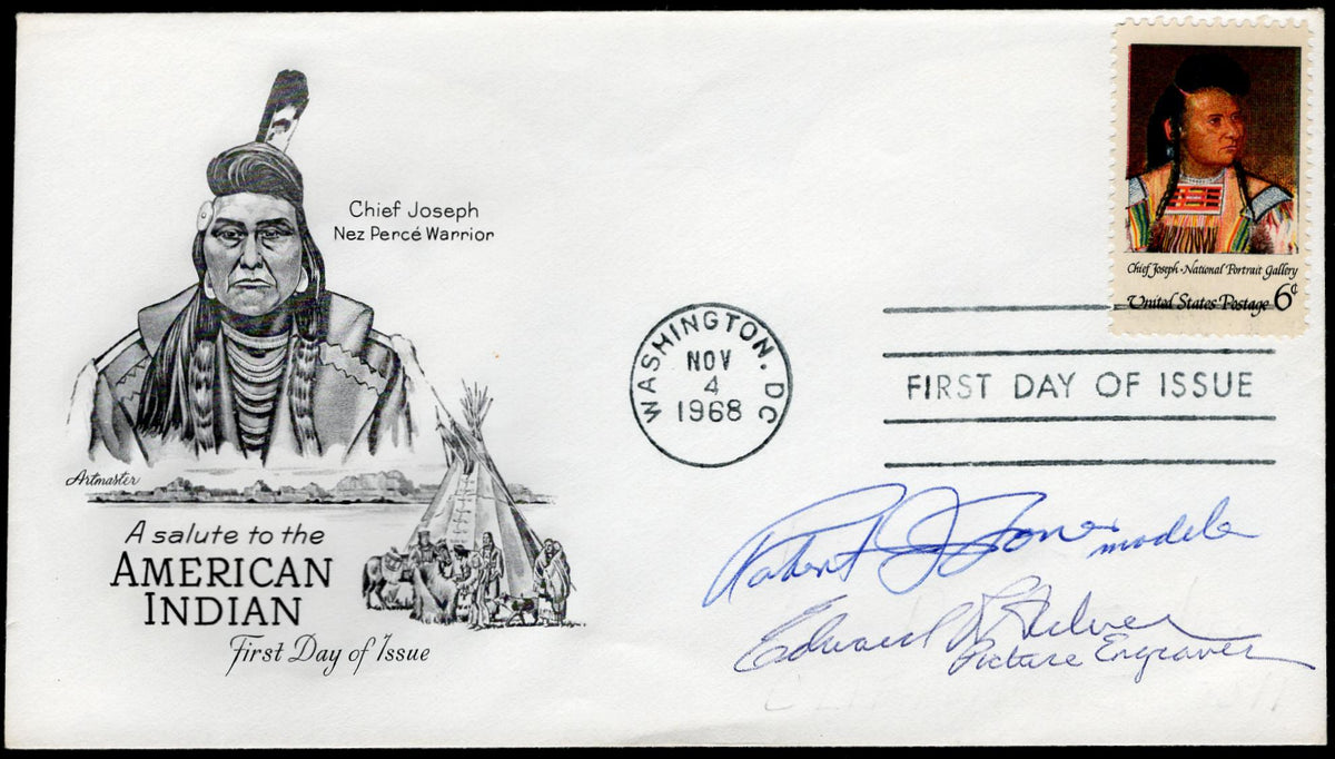 US 1968 #1364 Chief Joseph FDC Signed by The Designers and Engravers for The Issue