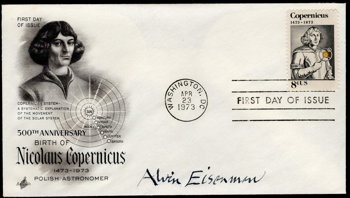 US 1973 #1488  Nicolaus Copernicus FDC Signed by The Designer of The Issue, Alvin Eisenman