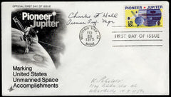 US 1975 #1556 FDC Signed by Charles J. Hall, Pioneer Project Manager
