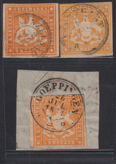 German Colonies - Wurtemberg #Mi12a,b,c Used F - VF