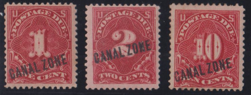 US Possessions - Canal Zone #J1-3 Mint\Hinged F