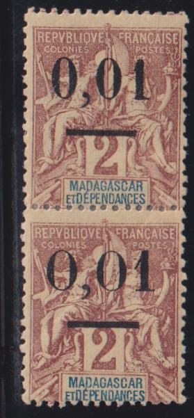 French Colonies and French Area - Malagasy #51,58 Mint\Hinged