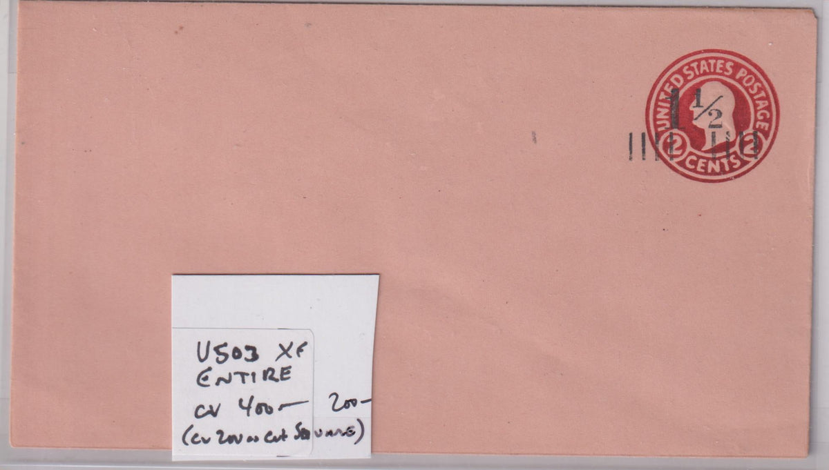 US Postal Stationery and Cut Squares #U503