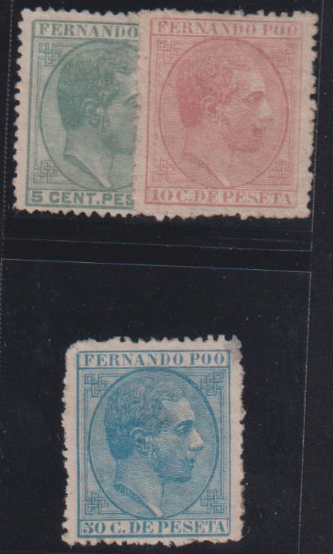 Spain - Fernando Poo #2-4 Mint