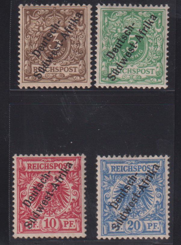 German Colonies - SW Africa #1-4 Hinged F - VF