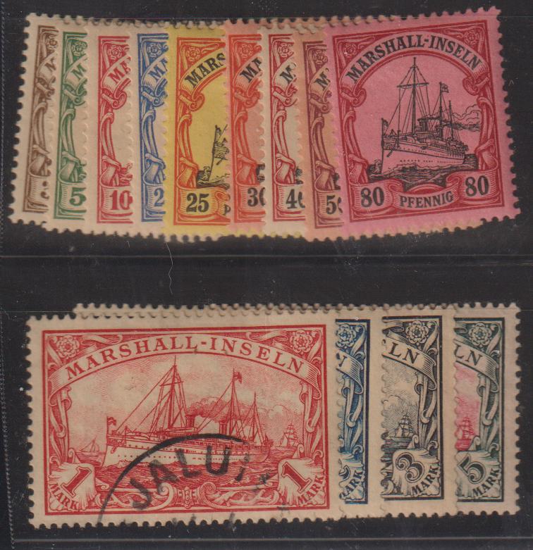 German Colonies - Marshall Islands #13-25 Used\Hinged VF - XF