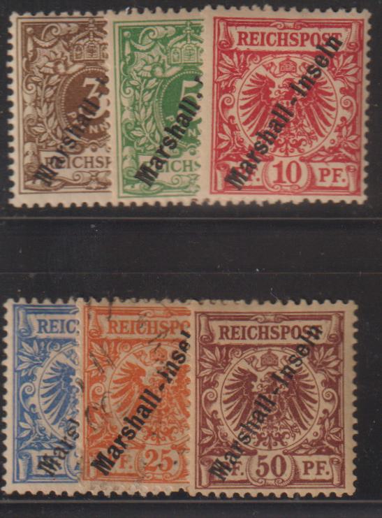 German Colonies - Marshall Islands #7-12 Used\Hinged F - VF