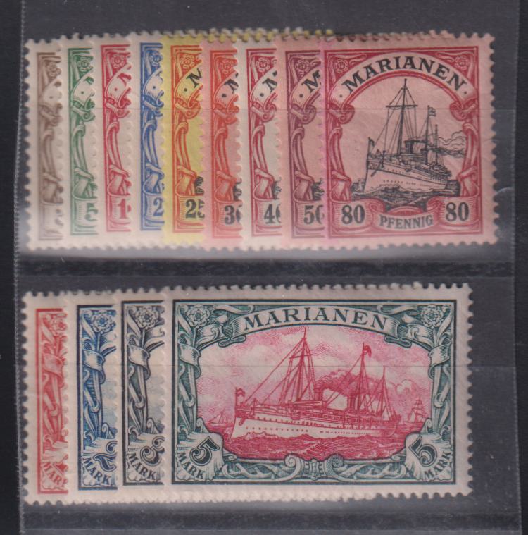 German Colonies - Mariana Islands #17-29 Hinged F - VF