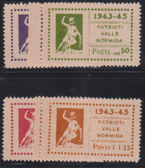 Italy and Italian Area - CLN Bormida #16-19 Mint VF