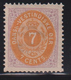 US Possessions - Danish West Indies #9 Mint\LH VF+