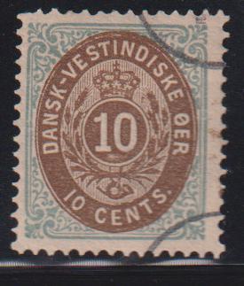 US Possessions - Danish West Indies #10 Used F - VF