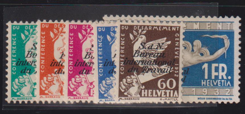 Swiss Officials #3O32-37 Mint\NH