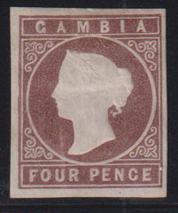 British Area A- M - Gambia #3 Mint\Hinged VF