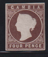 British Area A- M - Gambia #1 Mint\LH VF