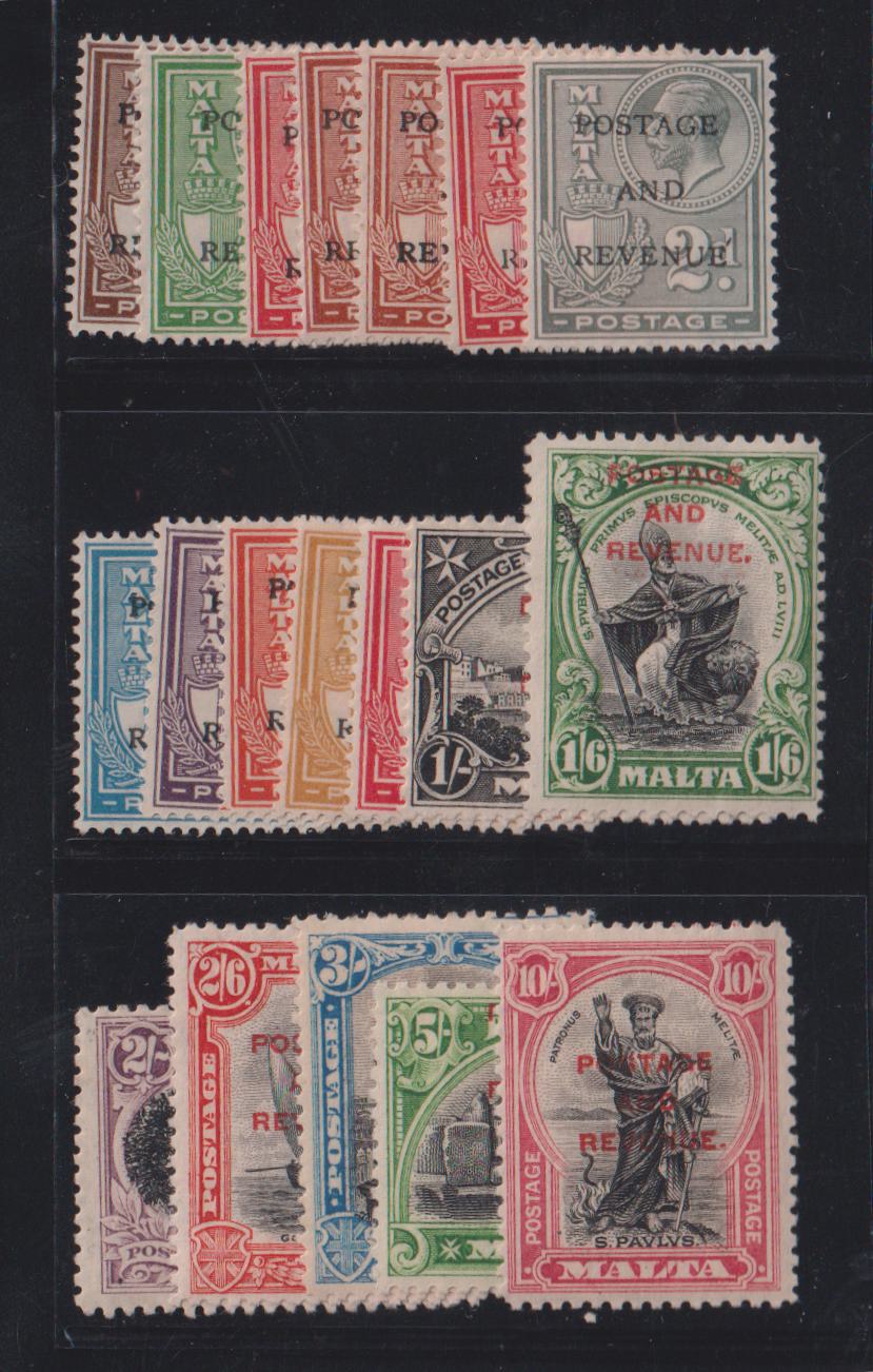 British Area A- M - Malta #148-60 LH F - VF