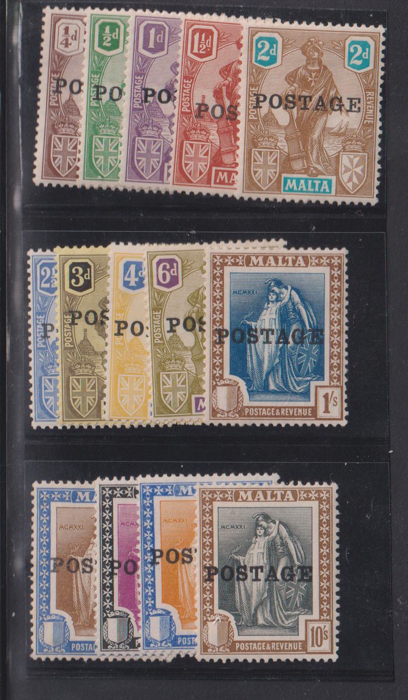 British Area A- M - Malta #116-29 LH F - VF