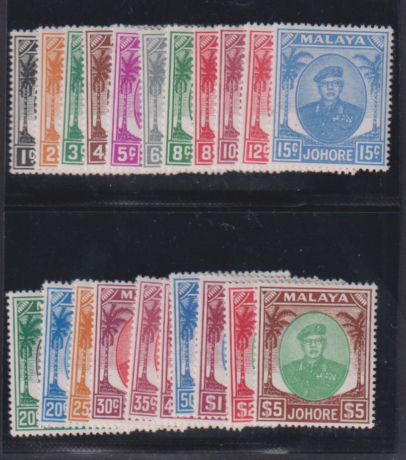 British Area A- M - Malaya Johore #130-50 LH F - VF