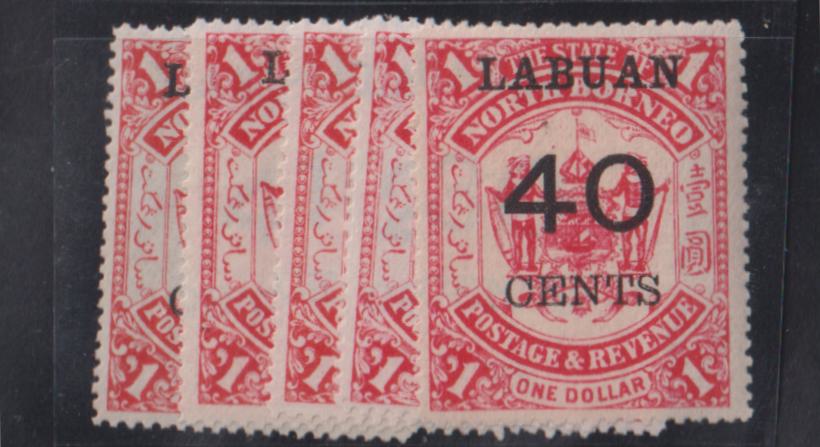 British Area A- M - Labuan #58-62 Used F - VF