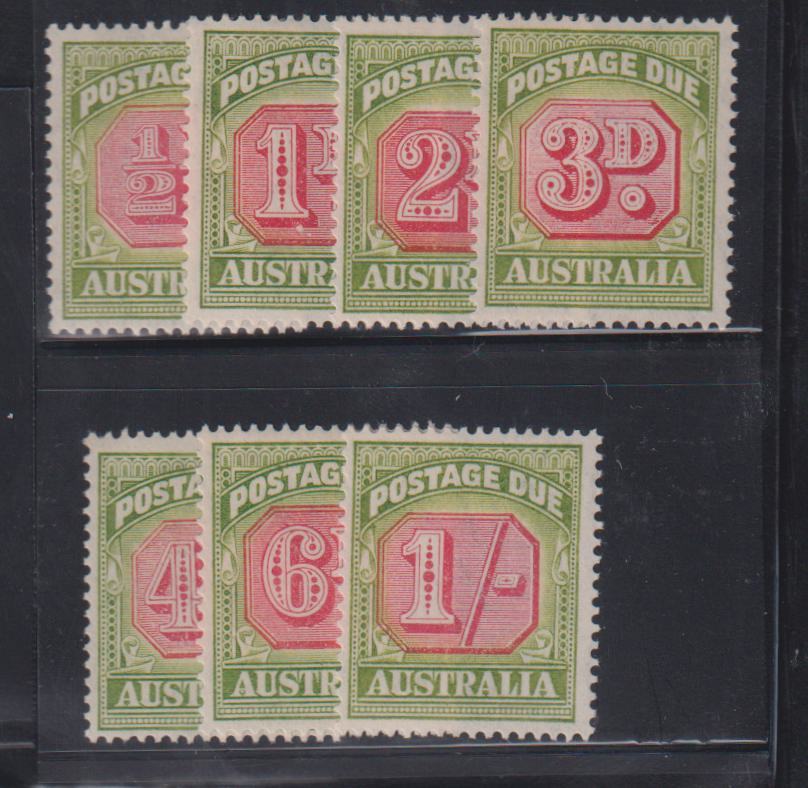 British Area A- M - Australia #J64-70 Mint\LH VF