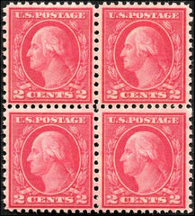 US 540 Washington / Franklin NH F - VF Block of Four cv $115