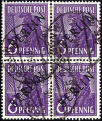 German Occupation - Berlin 9N2 Used Block of 4