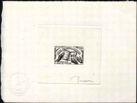 Burkina Faso 179 Artist Die Proof, Bank book, hands, Coins