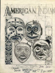 Jack Davis Artwork : Scott 1834-37 Indian Artwork - Masks