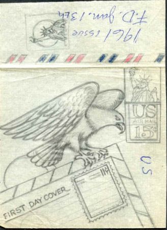 Ralph Dyer Artwork : Scott 1044A, Eagle