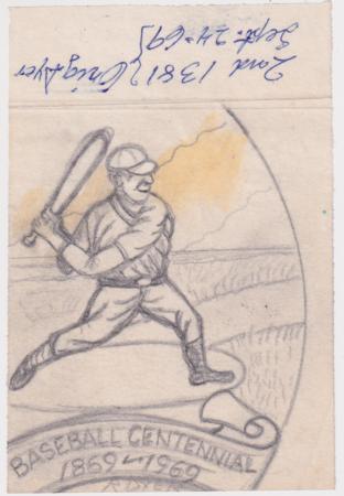 Ralph Dyer Artwork : Scott 1381, Baseball