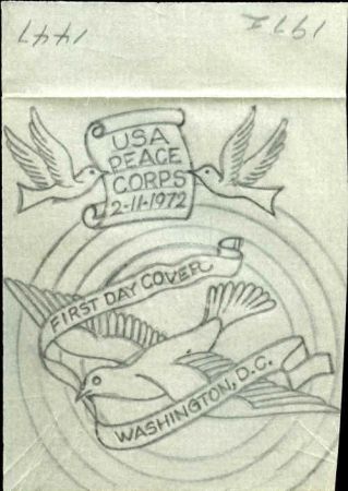 Ralph Dyer Artwork : Scott 1447, Peace corps, Bird