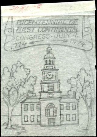 Ralph Dyer Artwork : Scott 1545-46, Bicentennial, 1st Continental Congress