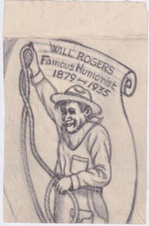 Ralph Dyer Artwork : Scott 1801 Will Rogers