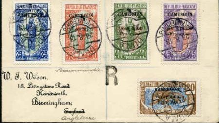 Cameroun 1918 Two Covers sent to Birmingham  England