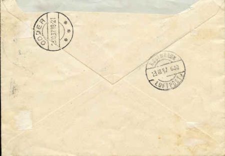 Germany 1937 Registered cover from Esslingen sent airmail to Denmark