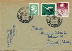 Germany 1955 cover sent airmail from Achern to Basel, Switzerland