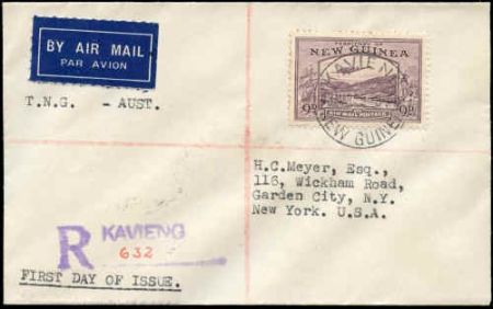 New Guinea 1939 4 Airmail FDC's