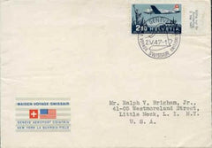 Switzerland 1947 Swissair First Flight cover, VF condition.