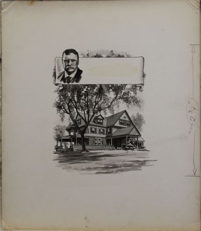 US Artmaster Scott 1023 1953 Home of Theodore Roosevelt- Artwork