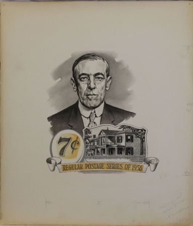 US Artmaster Scott 1040 1954 - 68 Liberty , Woodrow Wilson  - Artwork