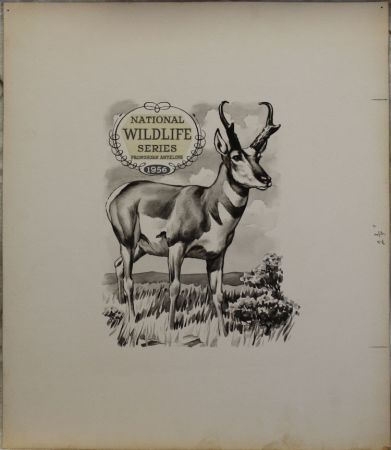 US Artmaster Scott 1078 1956 Wildlife Conservation, Antelope - Artwork