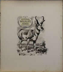 US Artmaster Scott 1078 1956 Wildlife Conservation, Antelope - Artwork