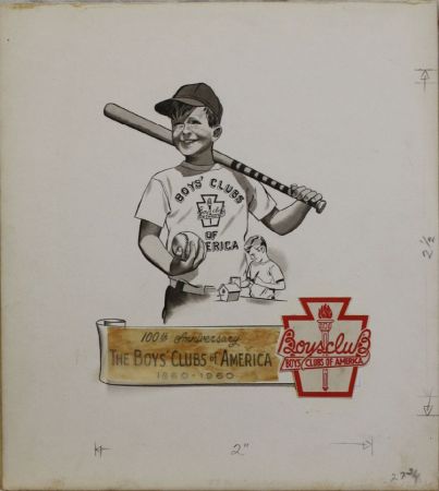 US Artmaster Scott 1163 1960  Boys' Clubs of America, Baseball - Artwork