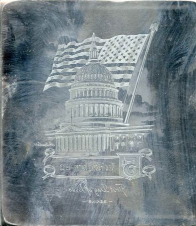 US Artmaster Scott 1208 1963-66 Flag Over White House - Plate