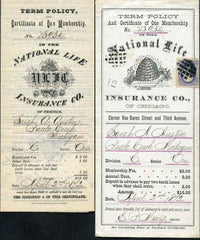 US 1872 Insurance Policy, Beehive logo