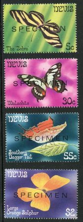 Nevis 1982 142 - 145 Specimen ovpts. butterfly