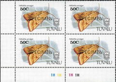 Tuvalu 1991 566 - 569 Blocks with "Specimen" ovpt.