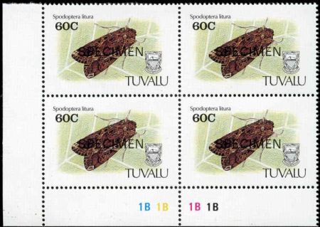 Tuvalu 1991 566 - 569 Blocks with "Specimen" ovpt.