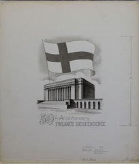 US Artmaster Scott 1334 1967 Finnish Coat of Arms - Artwork